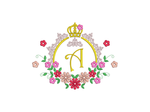 Floral Crown Monogram Letter A: A Royal Touch for Etsy Embroidery Sellers