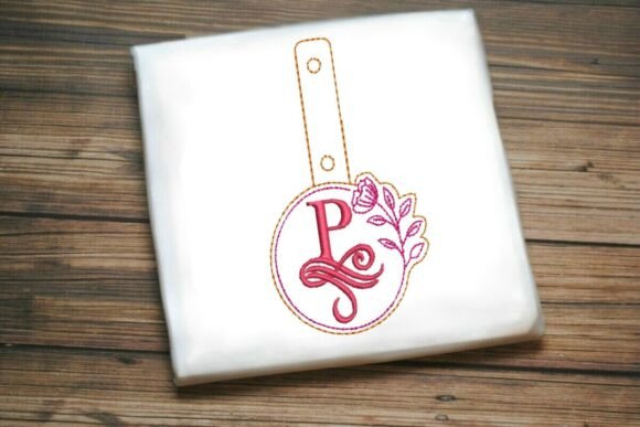 Floral Monogram Keychain “P” ITH: A Seasonal Embroidery Gem