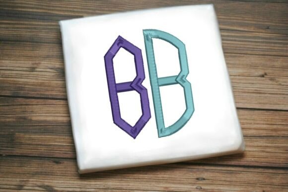 Geometric Split Letter B Monogram: A Modern Embroidery Design for Small Business Branding
