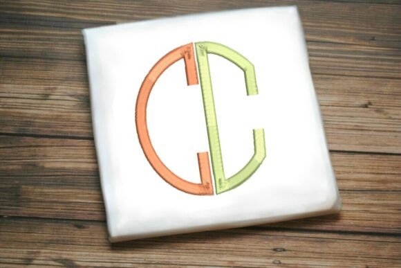 Geometric Split Letter Monogram C Review for Holiday Embroidery
