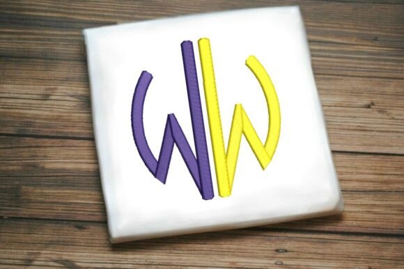 Geometric Split Letter Monogram W – A Modern Touch for Seasonal Embroidery