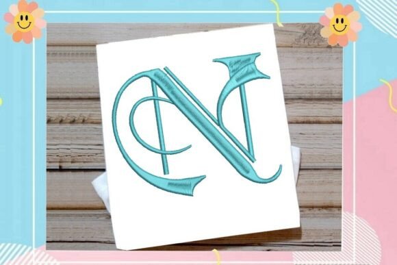 Initial N Elegant Vintage Monogram – A Timeless Touch for Holiday Embroidery