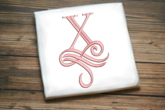 Oceanic Flourish Monogram X: A Coastal Touch for Seasonal Embroidery