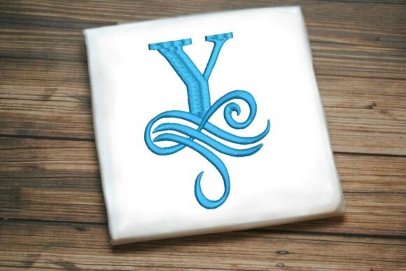 Oceanic Flourish Monogram Y: A Coastal-Inspired Logo for Small Business Embroidery