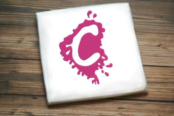 Paint Splash Uppercase Monogram C: A Vibrant Seasonal Embroidery Choice
