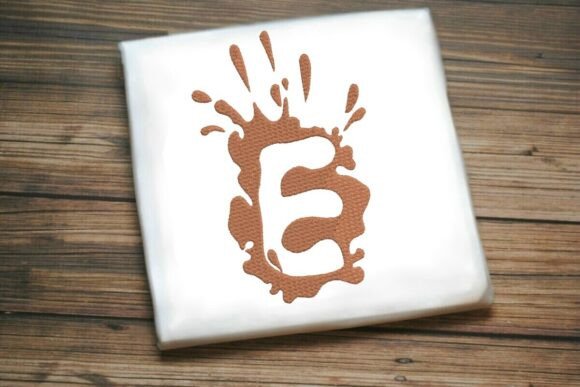 Paint Splash Uppercase Monogram E: A Bold, Creative Statement for Real Embroidery Projects