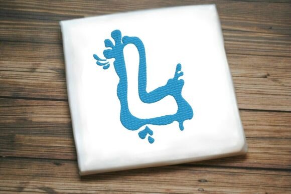 Paint Splash Uppercase Monogram L: A Seasonal Spark for Holiday Embroidery
