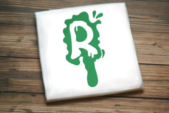 Paint Splash Uppercase Monogram R: A Bold Choice for Boutique Embroidery