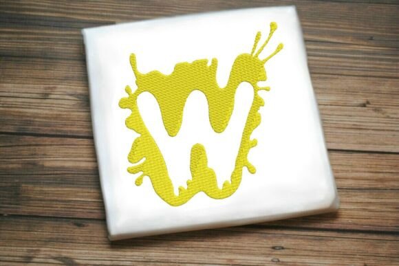 Paint Splash Uppercase Monogram W Review for Real Embroidery Projects