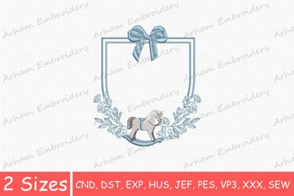 Rocking Horse Floral Bow Monogram Frame: A Sweet Addition to Personalized Gifts